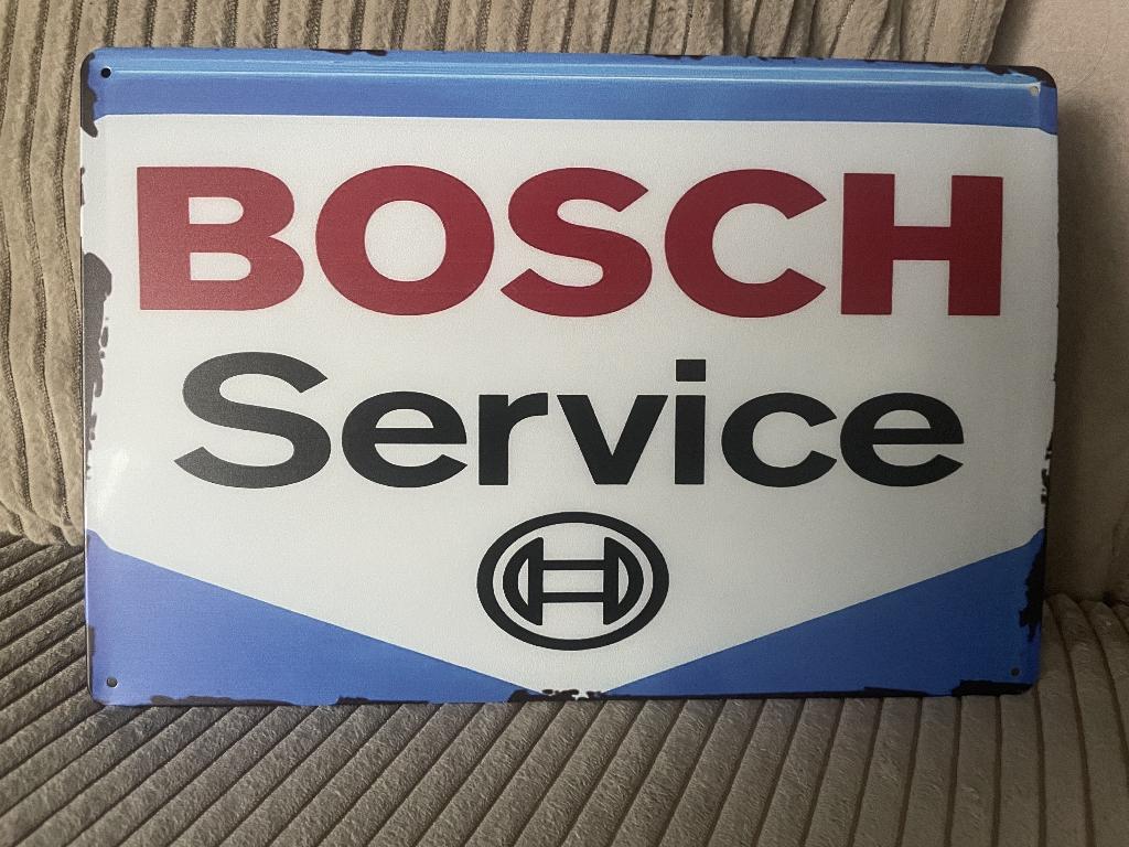 Bosch Service metalen reclamebord / wandbord, Verzamelen, Merken en Reclamevoorwerpen, Www.pand50.nl, Reclamebord, Ophalen of Verzenden