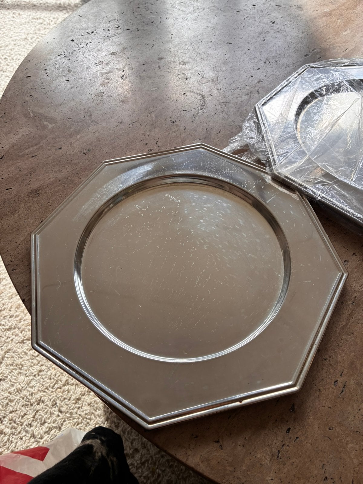 9 vintage retro achthoekige serveerschalen jaren 50 60, Verzamelen, Ophalen of Verzenden, Huis en Inrichting