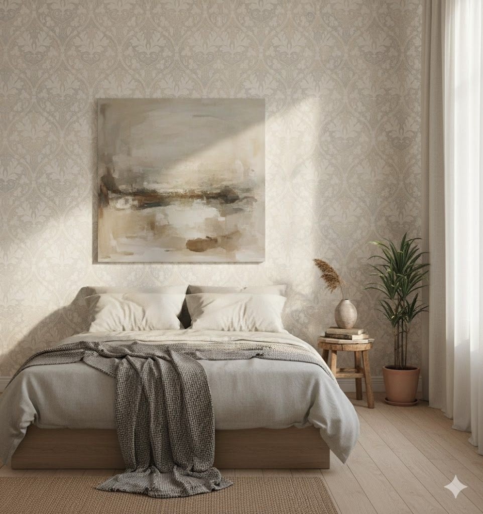 6965 zand taupe barok vintage behang rustig elegant swiet, Huis en Inrichting, Stoffering | Behang, Ophalen of Verzenden