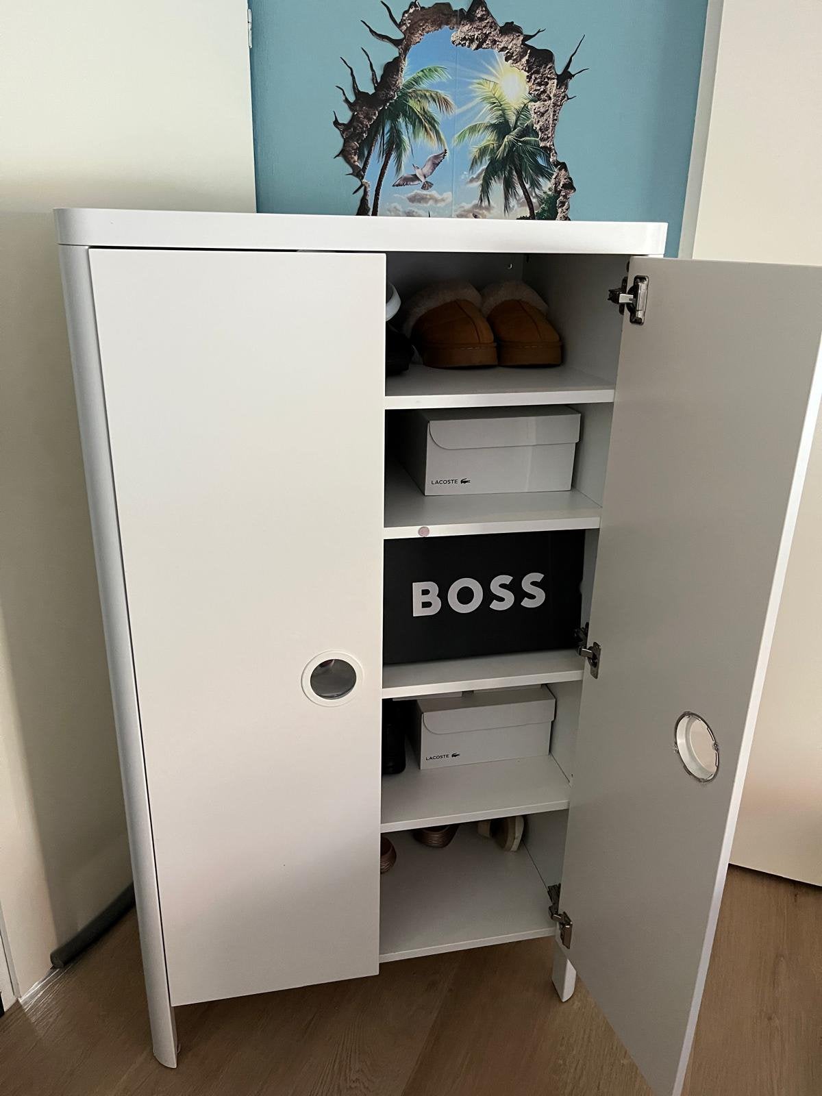 Witte schoenenkast met 2 deuren, Ophalen, Zo goed als nieuw, Modern