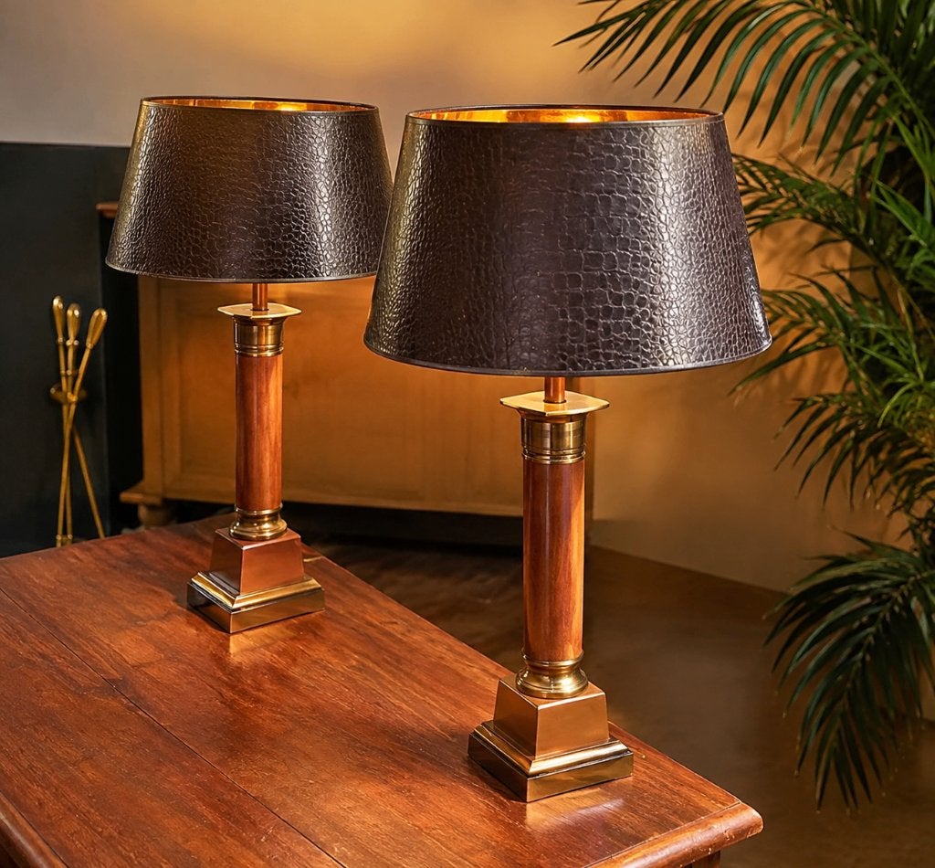 Set van 2 Light Makers tafellampen – Empire  stijl - 70cm, Huis en Inrichting, Ophalen, Nieuw, Met kap, Klassiek