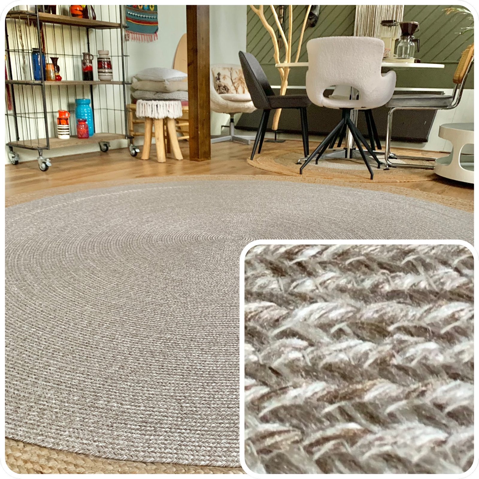 Bali  taupe - luxe xl vloerkleed - fotoshoot, Ophalen, Rond, 200 cm of meer, Zo goed als nieuw