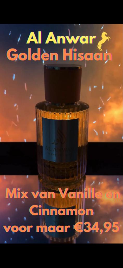 Al Anwar Golden Hisaan Parfum 50ml - Vanille & Kaneel, Ophalen of Verzenden, Zo goed als nieuw