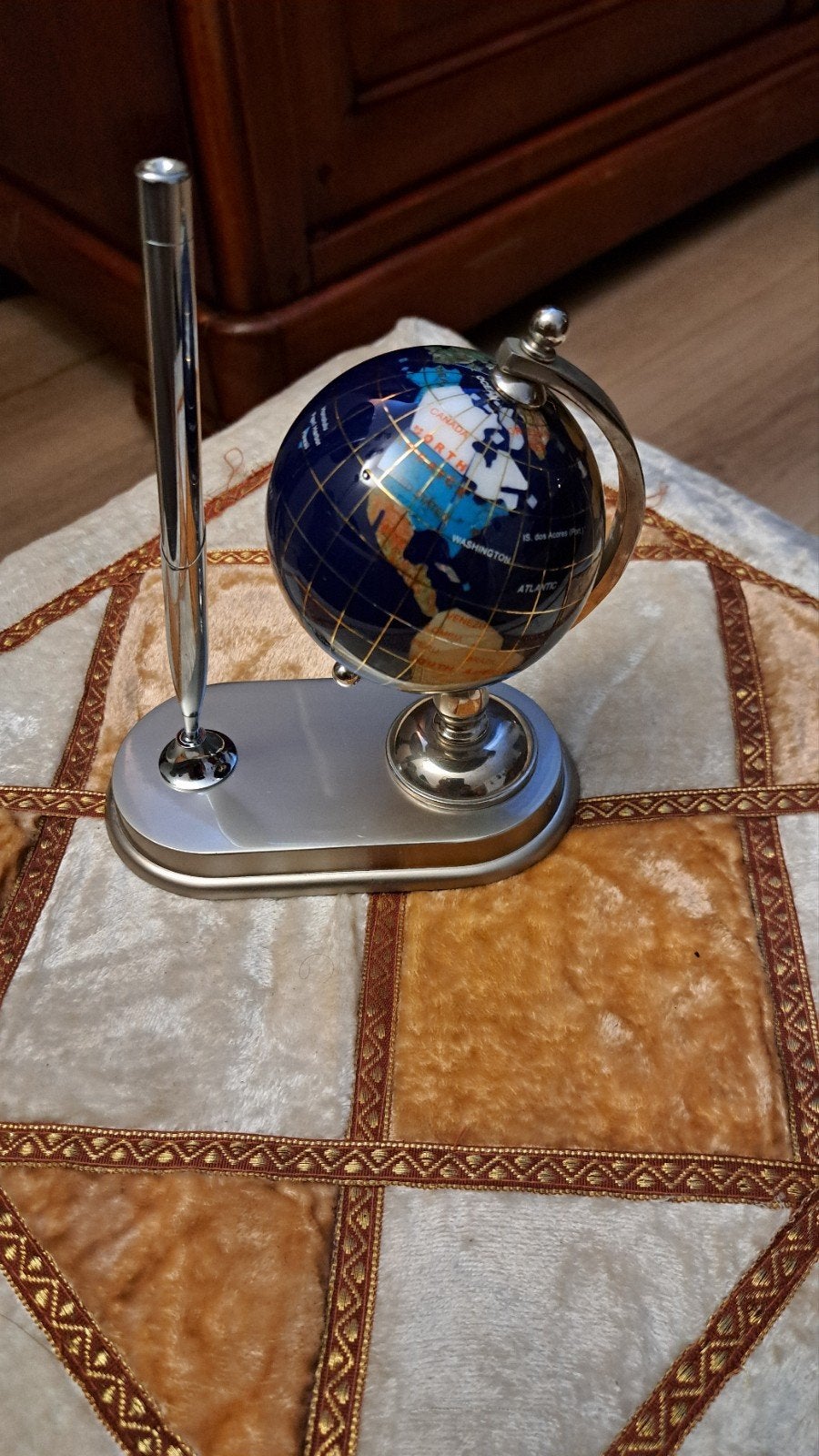 Luxe Pennenhouder met wereldbol van Carlo Marchi Gioielliere, Ophalen