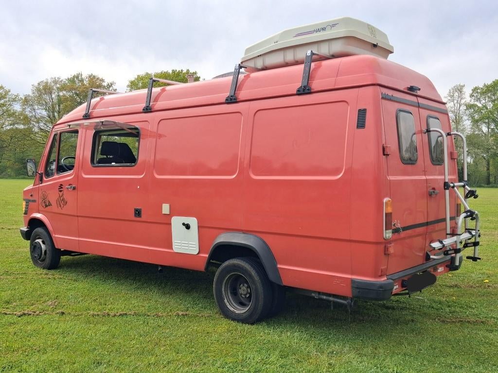 407D LANG HOOG 1987 camper brandweer oldtimer L3H2 diesel, Auto's, Overige carrosserieën, Radio, Mercedes-Benz, Bedrijf