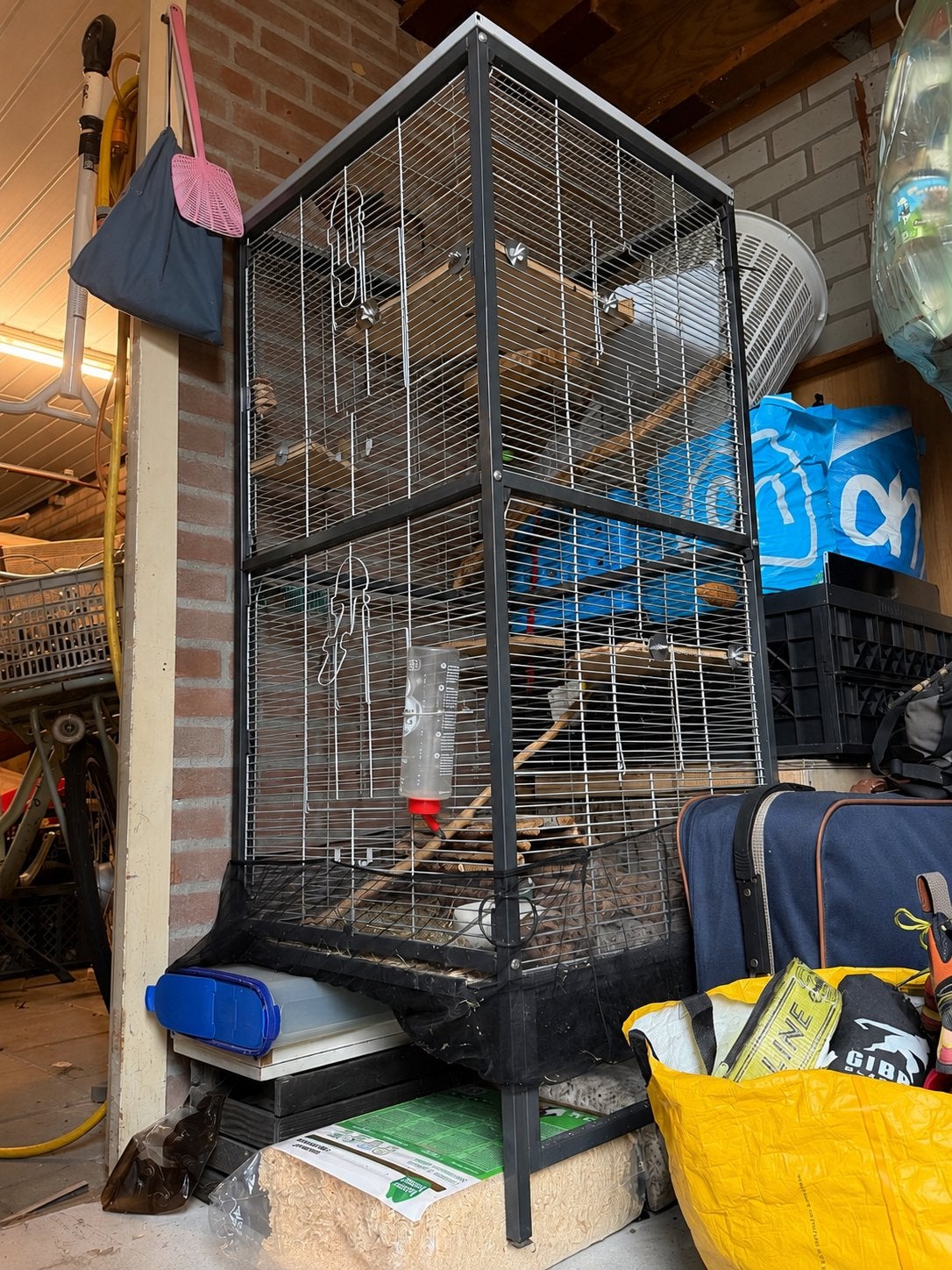 Knaagdierof vogelkooi voor rat, chinchilla, degoe etc., Dieren en Toebehoren, Ophalen, Gebruikt, Aluminium, Vogelkooi
