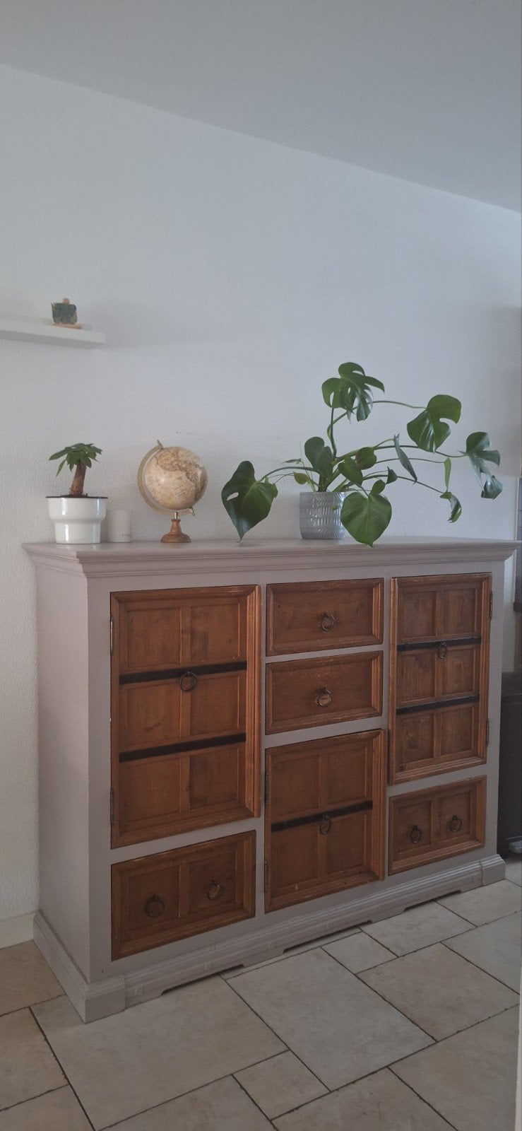 Unieke houten kast met lades en deuren, Ophalen, Gebruikt, 100 tot 150 cm, 25 tot 50 cm