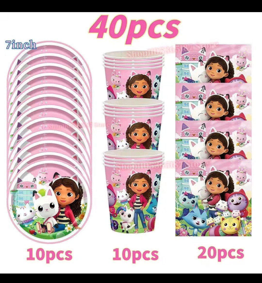 Gabby's Poppenhuis Feestpakket - 40 stuks nieuw, Ophalen, Nieuw, Feestartikel, Verjaardag