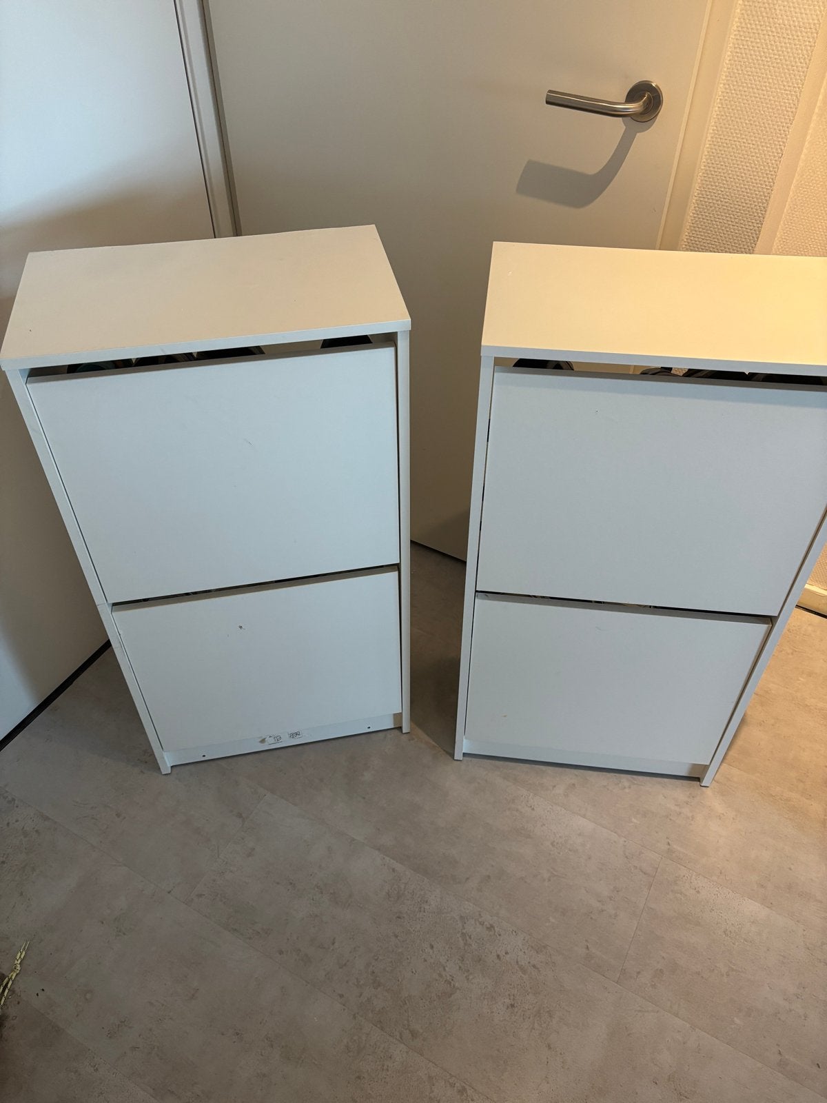 2x Ikea Bissa schoenenkasten - Wit, Ophalen, Gebruikt