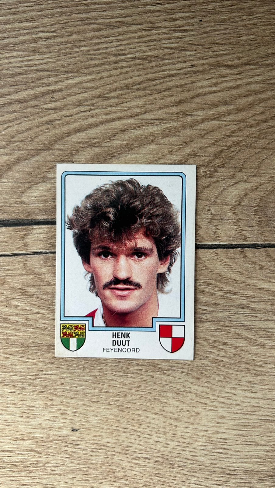 Panini Voetbal 86 plaatje Henk Duut Feyenoord, Verzenden, Zo goed als nieuw, Sticker