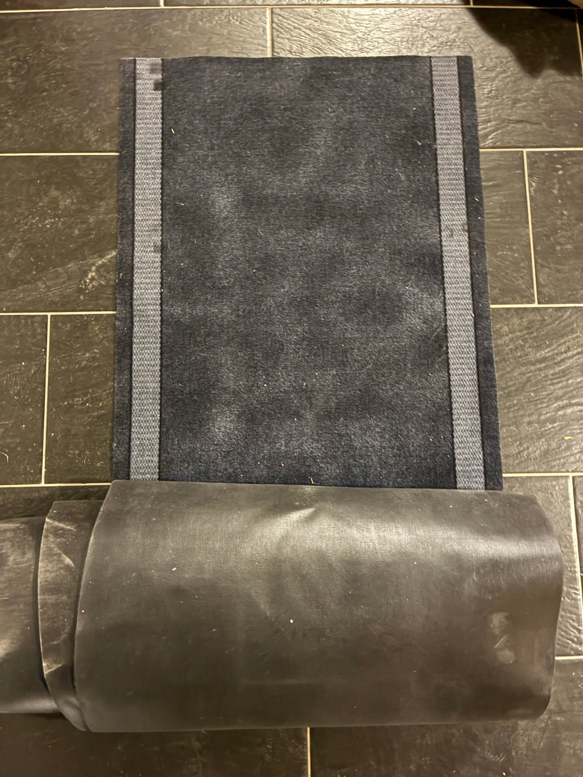 14 meter donkergrijze loper met antislip onderkant, Ophalen, Minder dan 50 cm, Gebruikt, 200 cm of meer