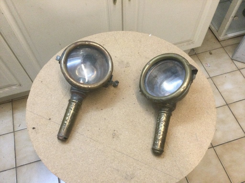 2 Antieke messing seinlampen, Ophalen of Verzenden