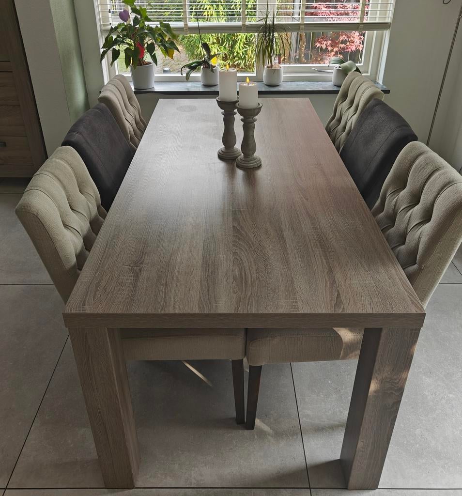 Eettafel - 178x90x77 cm, Ophalen, Gebruikt, 50 tot 100 cm, Vijf personen of meer
