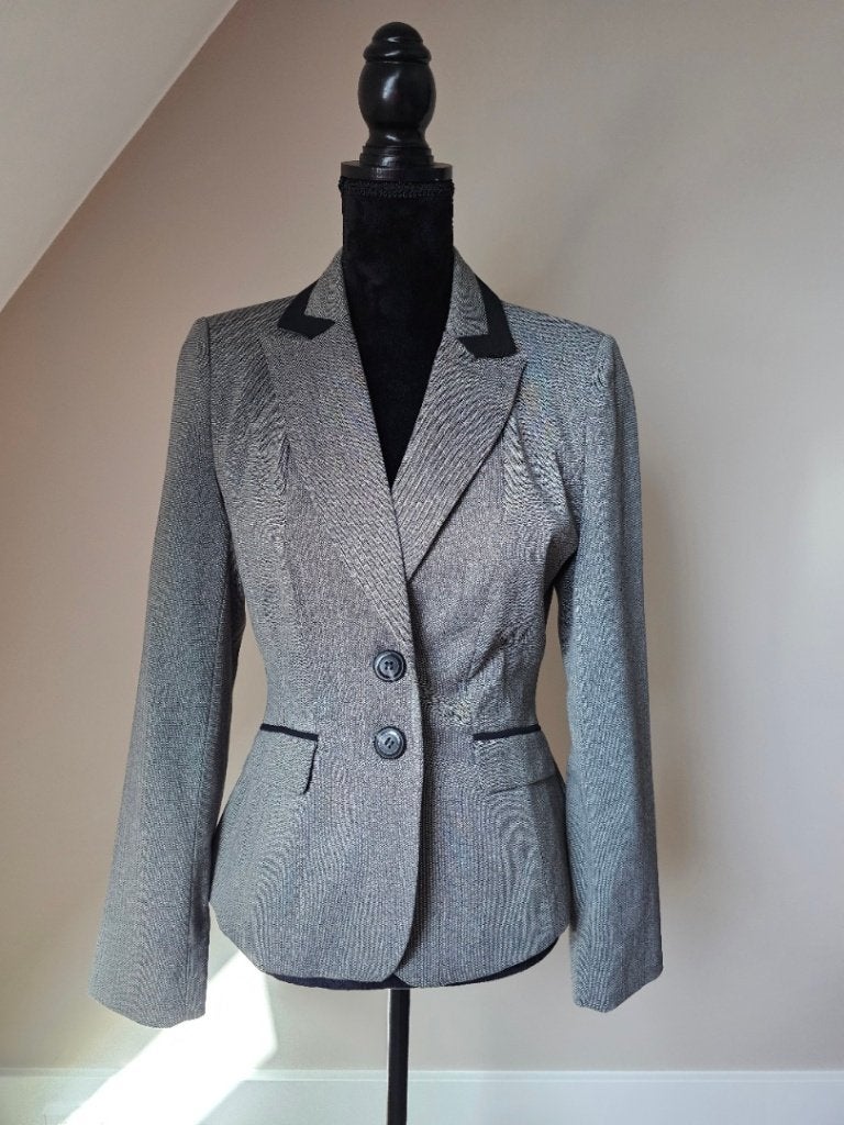 Zwart gemêleerde blazer H&M, Maat 38/40 (M), H&M, Zwart, Ophalen of Verzenden