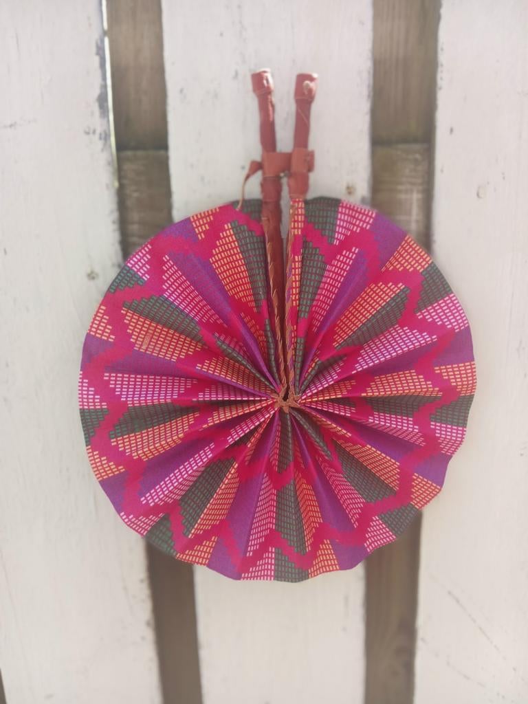 Ghana batik katoenen waaier Opvouwbaar handig mee te nemen, Sieraden, Tassen en Uiterlijk, Paraplu's, Nieuw, Ophalen of Verzenden