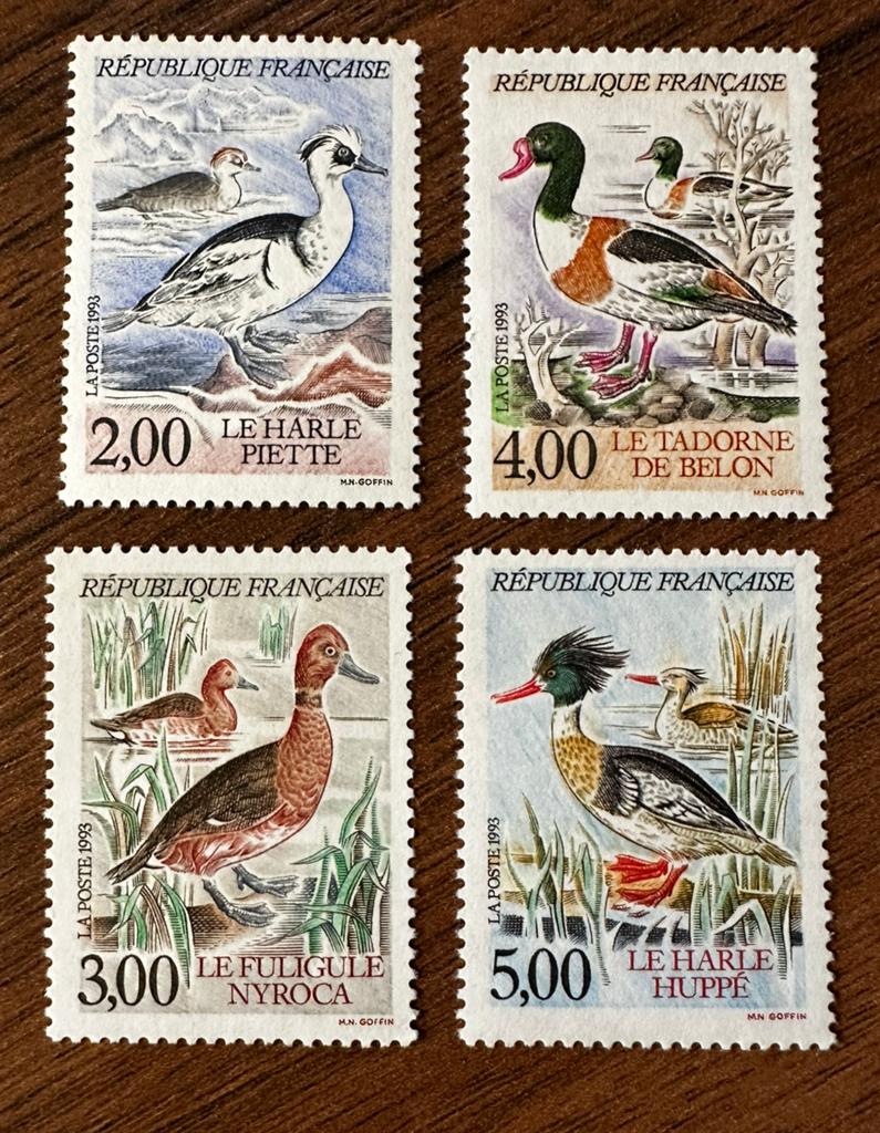 Frankrijk 1993 - Watervogels vogels eenden - Postfris set, Ophalen of Verzenden, Postfris