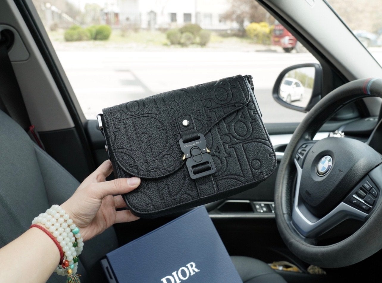 Dior Saddle Messenger Bag - Zwart Leer met Oblique, Sieraden, Tassen en Uiterlijk, Overige merken, Zwart, Nieuw, Ophalen of Verzenden