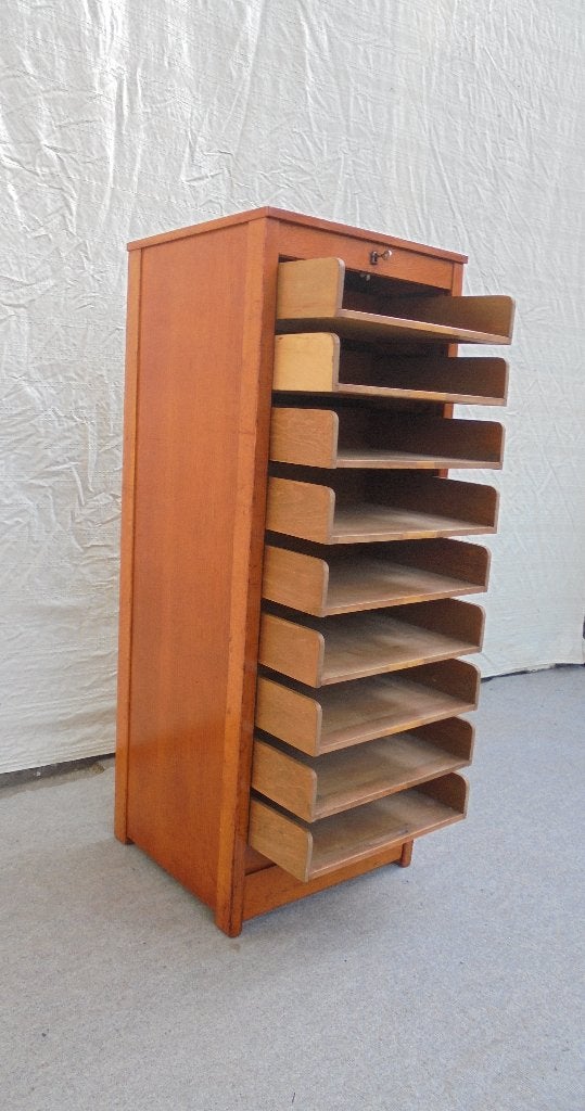 Vintage rolluikkast archiefkast muziekkast ladekast, Ophalen of Verzenden