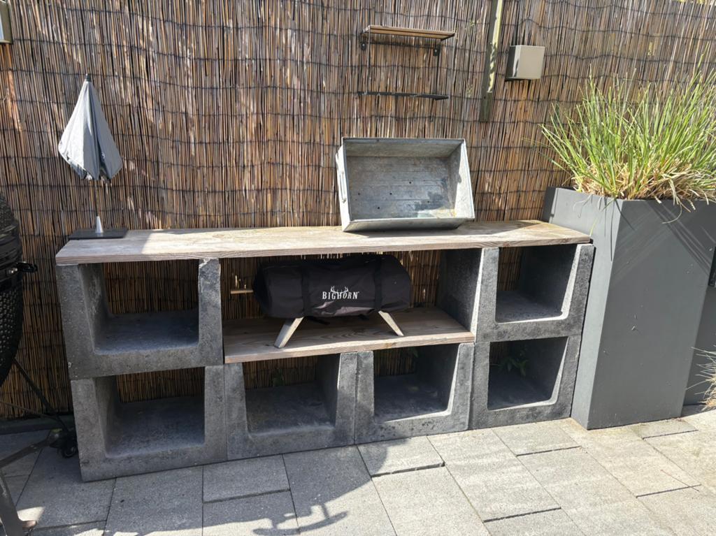 6 U betonblokken, Tuin en Terras, Tuinsets en Loungesets, Ophalen, Gebruikt, Overige materialen, 2 zitplaatsen