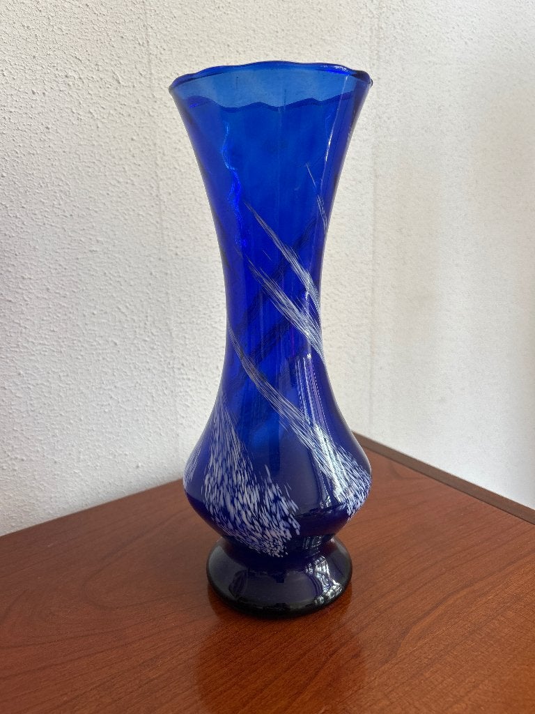 Vaas blauw glas, Huis en Inrichting, Woonaccessoires | Vazen, Ophalen, 29 cm, Blauw, Glas