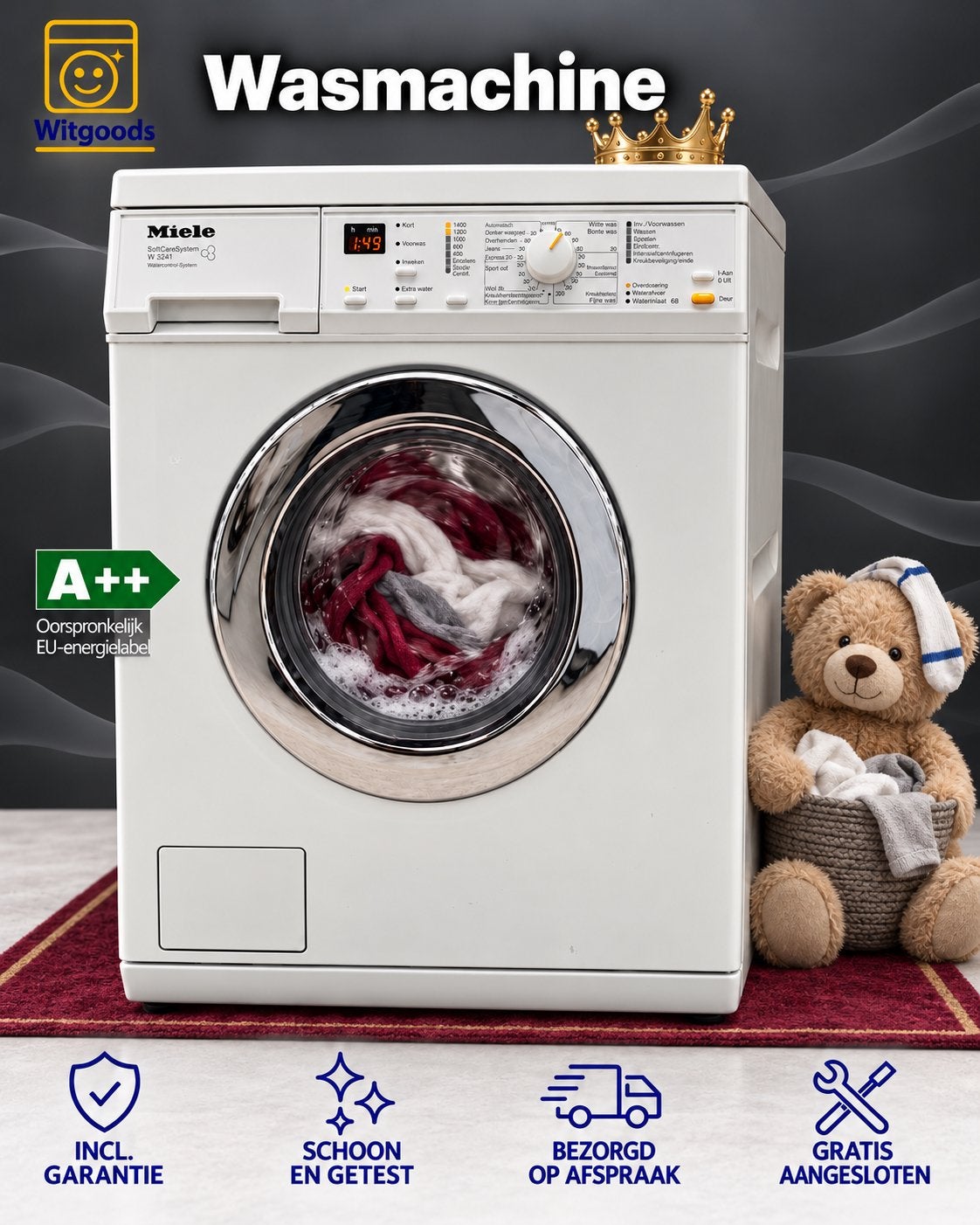 IMMER BESSER ! MIELE 6KG A++ WASMACHINE | SOFTCARE, Witgoed en Apparatuur, Gebruikt, Minder dan 85 cm, 4 tot 6 kg, Energieklasse A of zuiniger