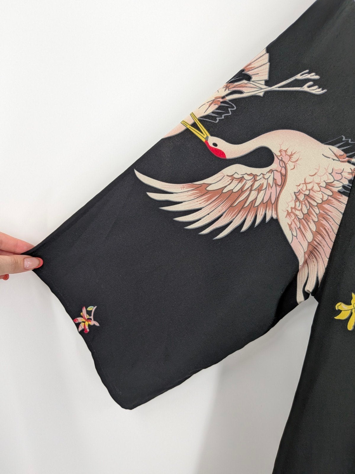 Romwe Kimono Maat L met Kraanvogelprint (4015*), Romwe, Ophalen of Verzenden, Romwe, Gedragen