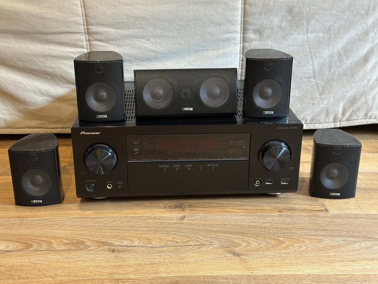 Pioneer VSX-923-K receiver + Canton MX surround speakers, Ophalen, Gebruikt, Pioneer, 5.1-systeem