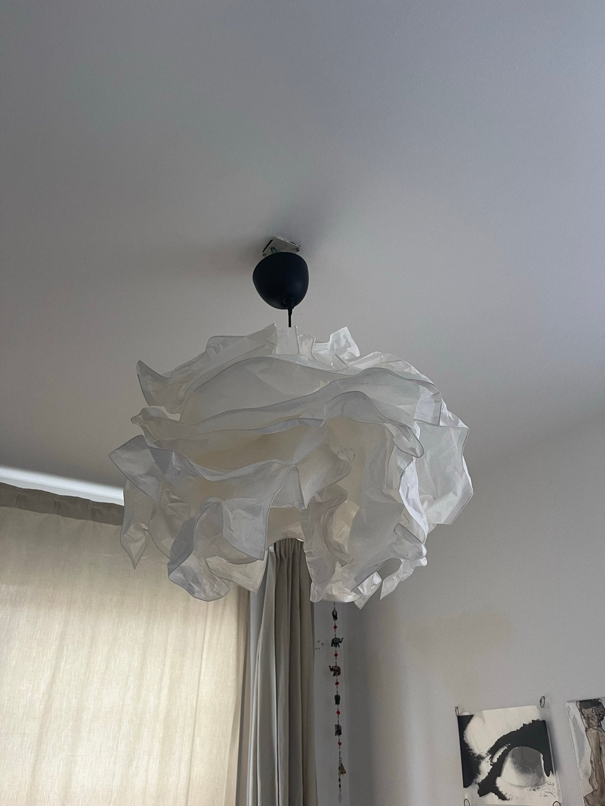IKEA KNAPPA Hanglamp - Wit, Bloemvormig Design, Ophalen, Gebruikt, Kunststof, E27 (groot)