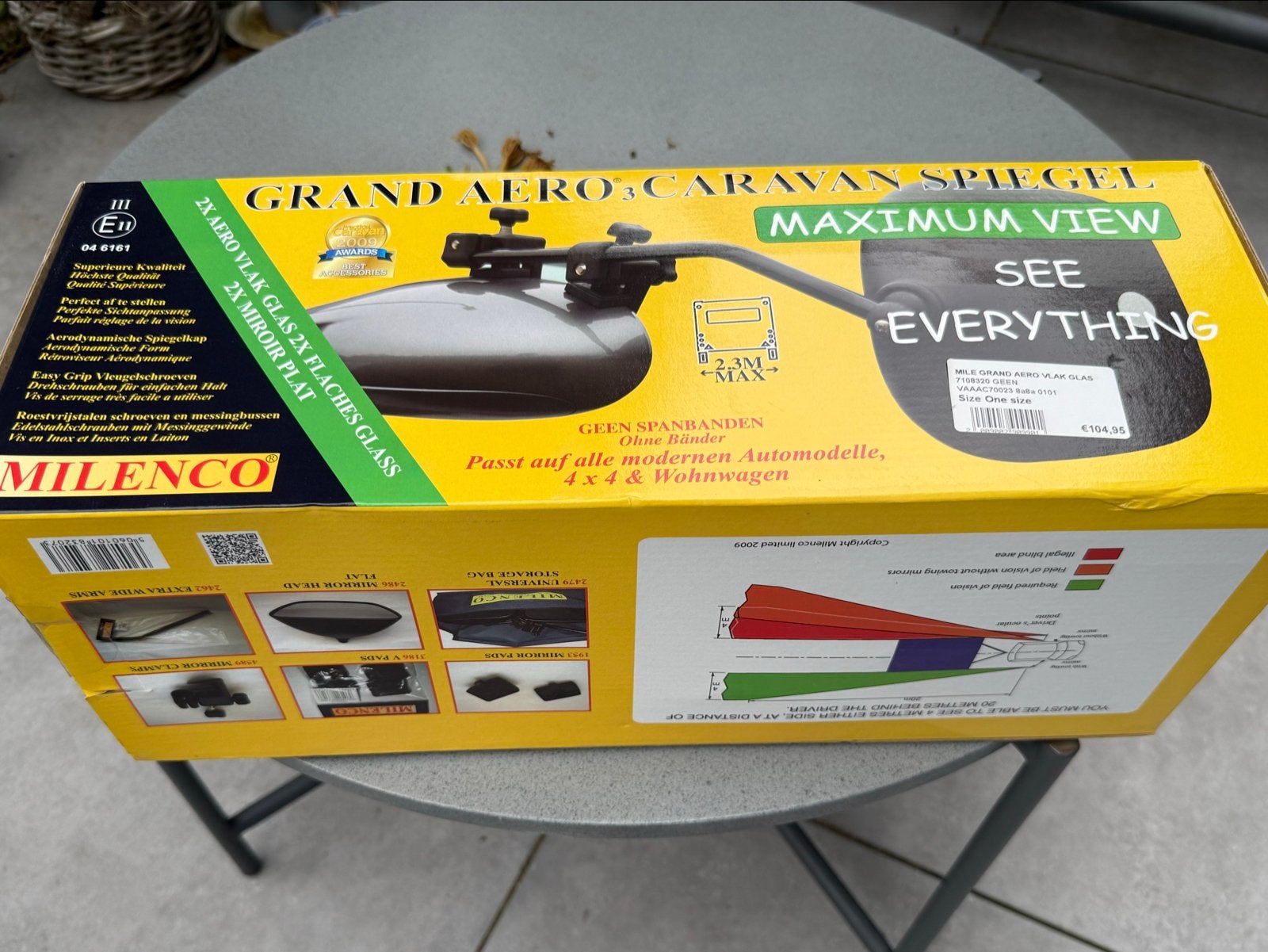 Milenco Grand Aero Caravan Spiegels - Nieuw in doos, Caravans en Kamperen, Caravan accessoires, Ophalen, Nieuw