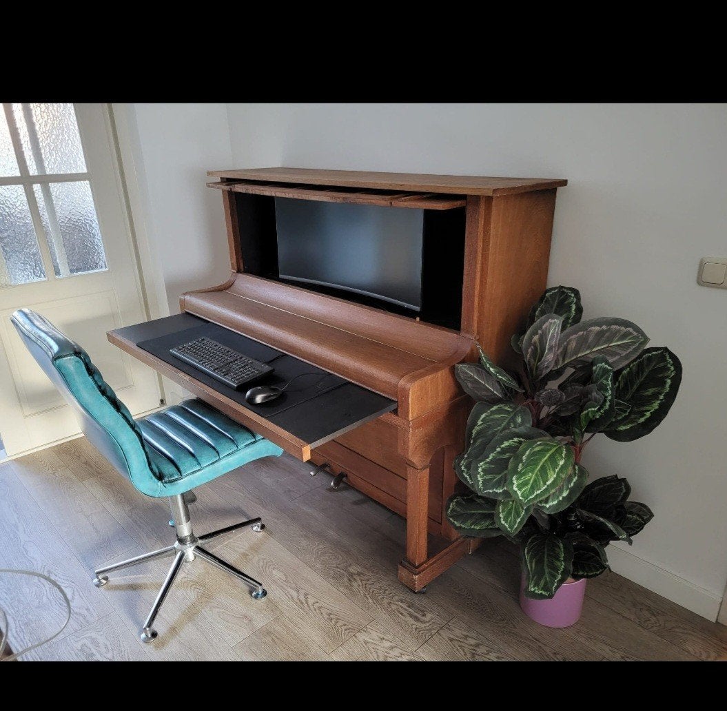 Unieke Piano Bureau - Duurzaam en Stijlvol, Aankleding binnen, Ophalen, Gebruikt, Bureau