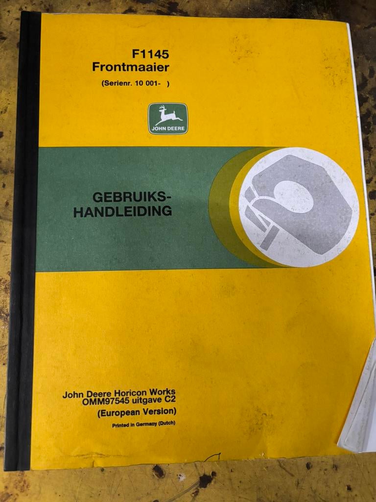 John deere handleiding f1145 maaier, Ophalen of Verzenden, Zo goed als nieuw