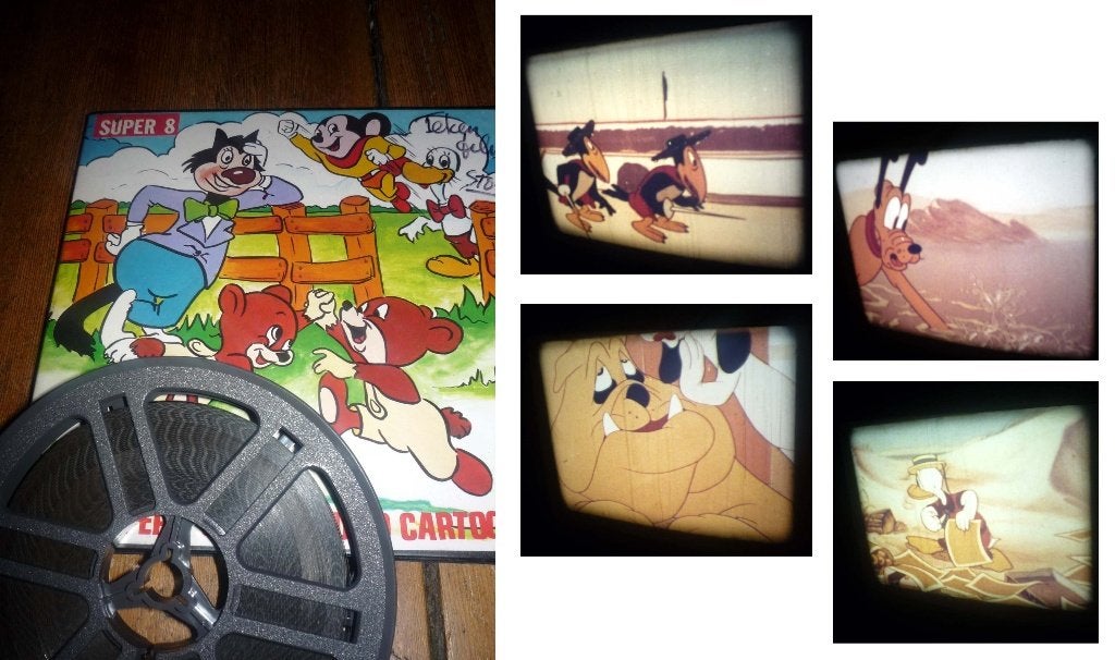 8mm film Walt Disney 2x Pluto 1x Heckle 1x Bone sweet Bone, Ophalen of Verzenden, 8mm film