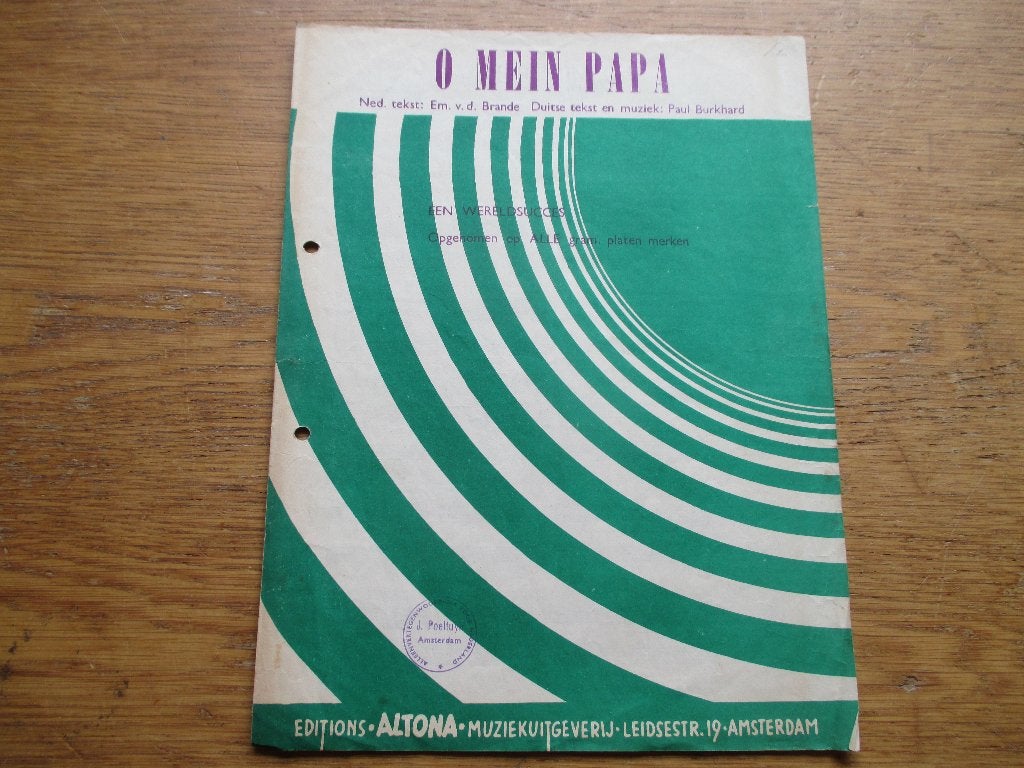 O MEIN PAPA, Muziek en Instrumenten, Bladmuziek, Gebruikt, Ophalen of Verzenden, Artiest of Componist, Populair