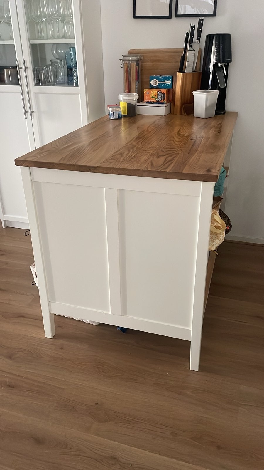 IKEA TORNVIKEN Kookeiland - Ecru/Eiken, Ophalen, 100 tot 150 cm, Zo goed als nieuw, 50 tot 75 cm