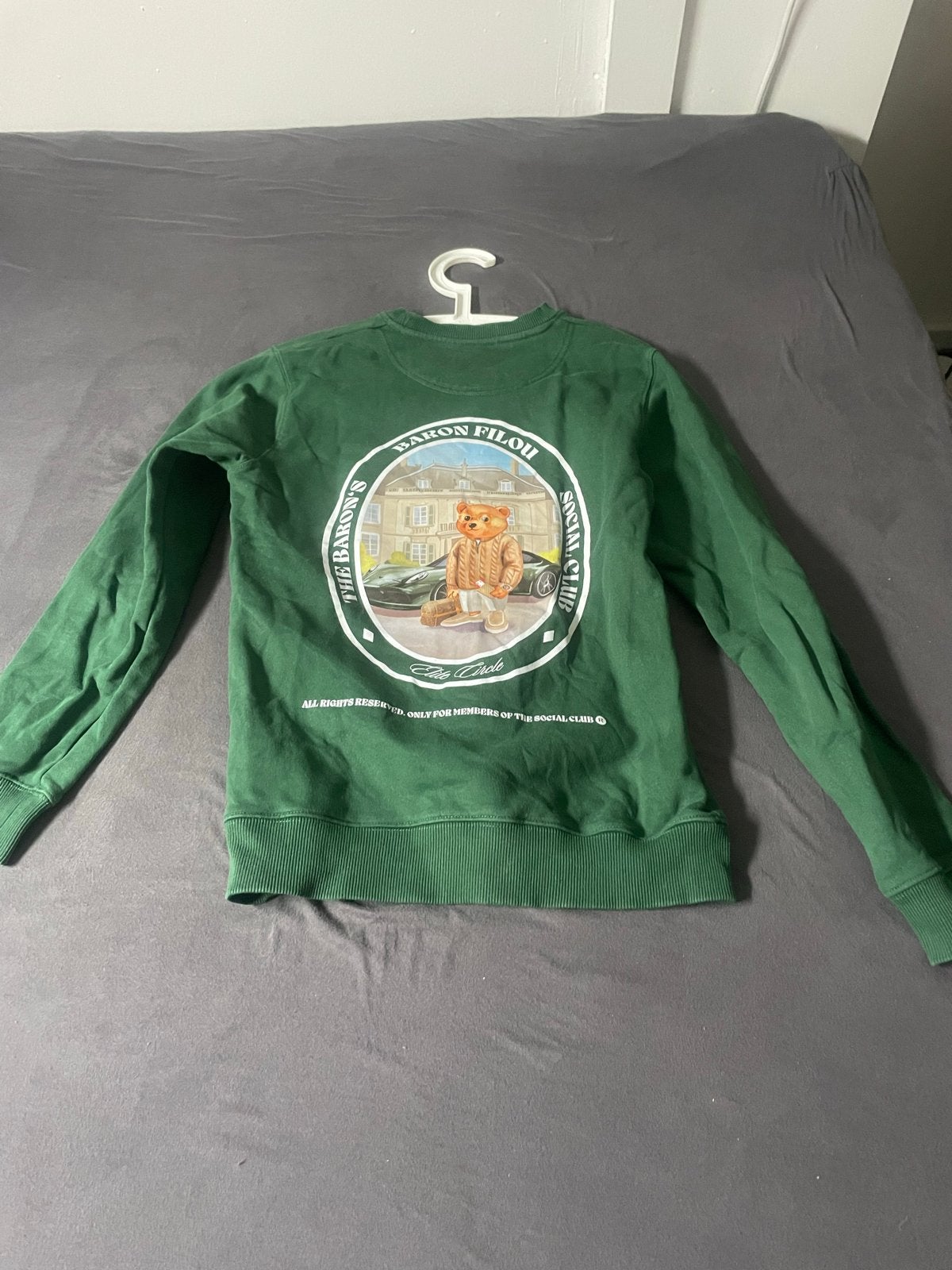Baron Filou trui maat S - Groen met teddybeer print, Kleding | Heren, Ophalen, Gedragen, Maat 46 (S) of kleiner, Groen
