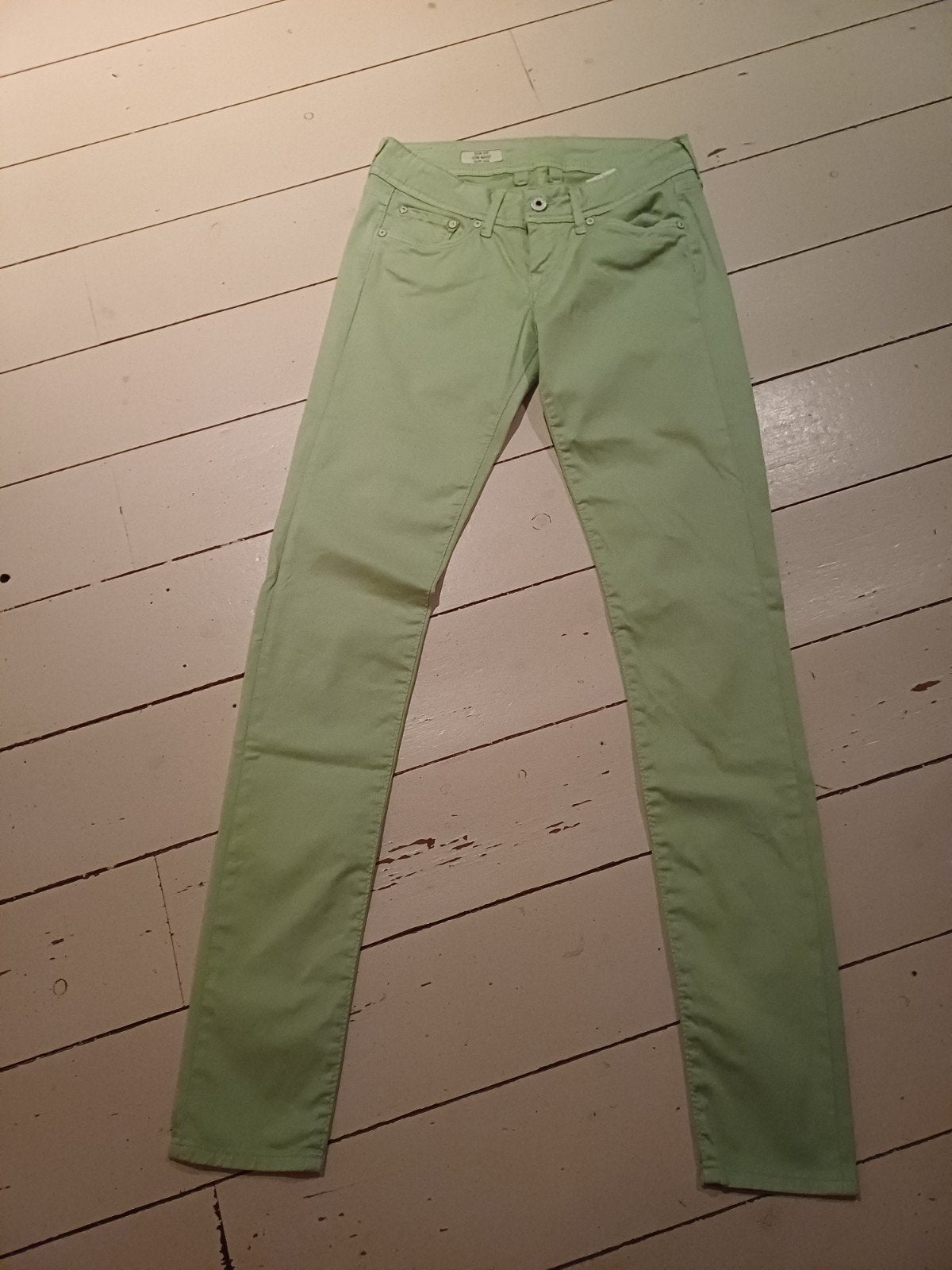 Pepe Jeans Slim Fit Low Waist Jeans - Lichtgroen, Kleding | Dames, Spijkerbroeken en Jeans, Overige kleuren, Ophalen of Verzenden