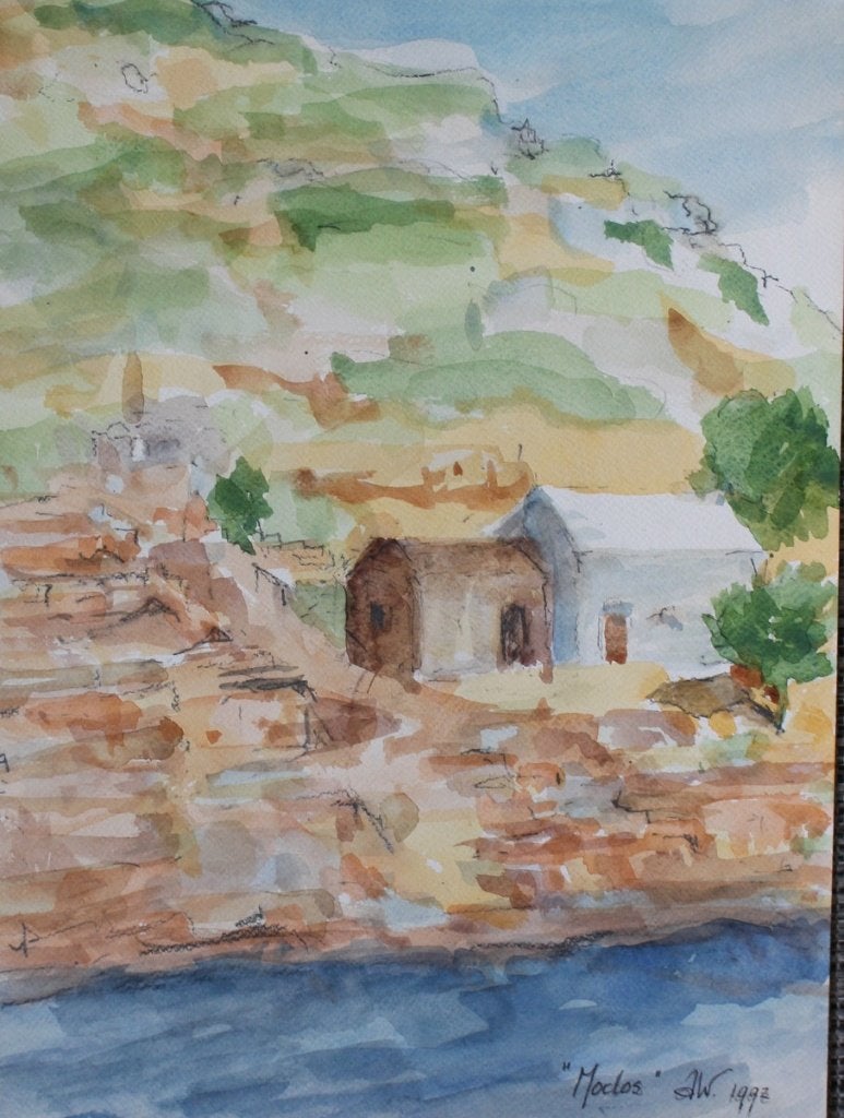 Annelies Weterman, Moclos Griekenland 1992, aquarel., Verzenden