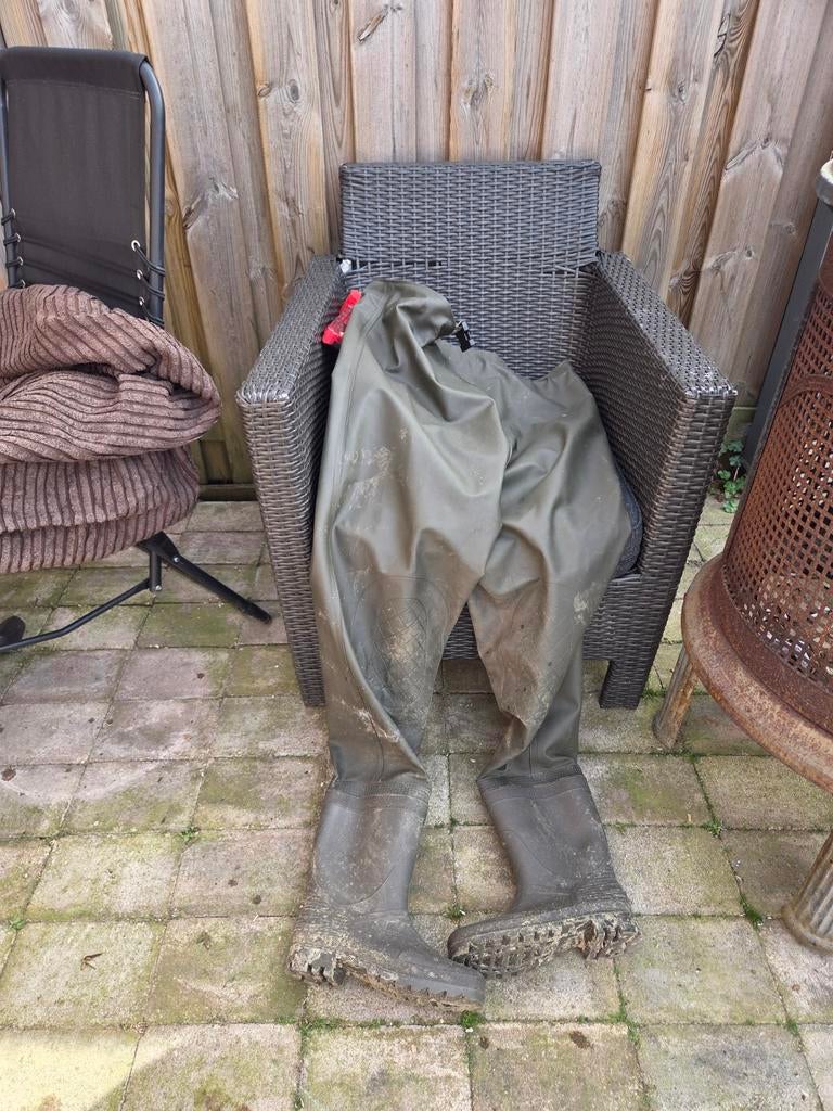 Maat 42/43 Groene waadbroek met laarzen, Ophalen of Verzenden, Zo goed als nieuw, Kleding