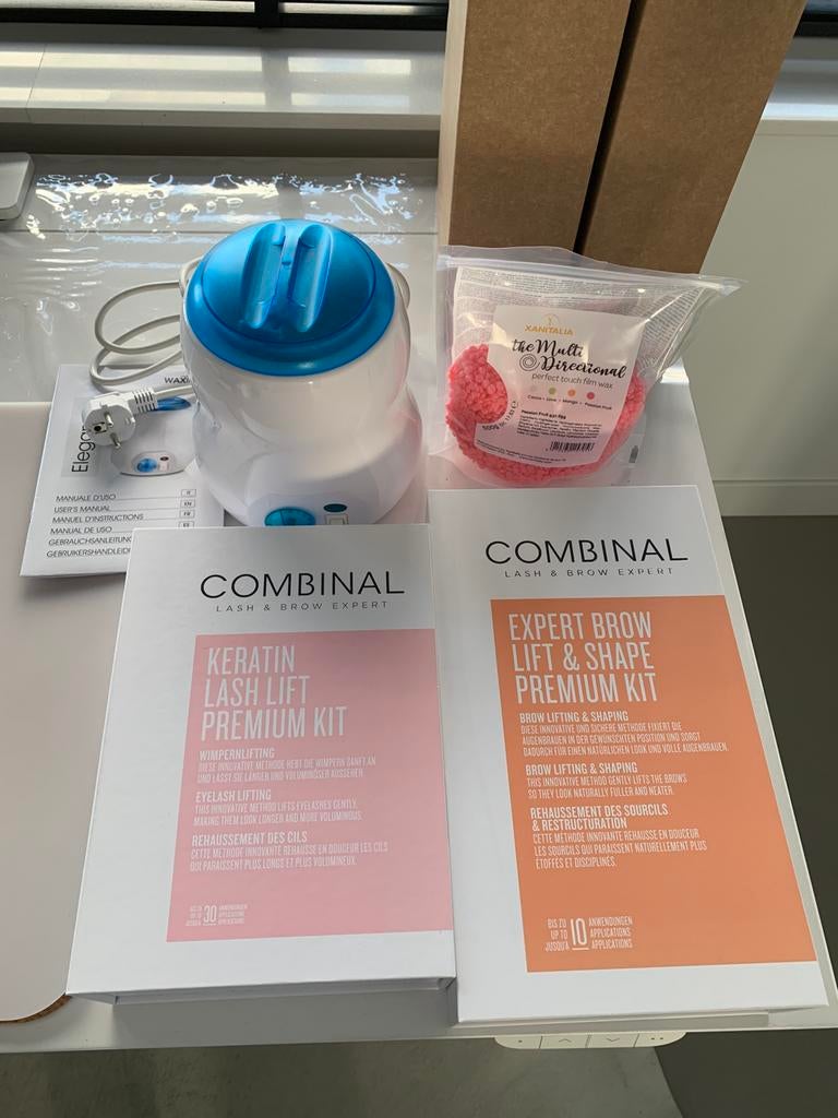 Combinal Brow en Lash lift premium kit en wax pot, Ophalen of Verzenden, Nieuw, Ogen