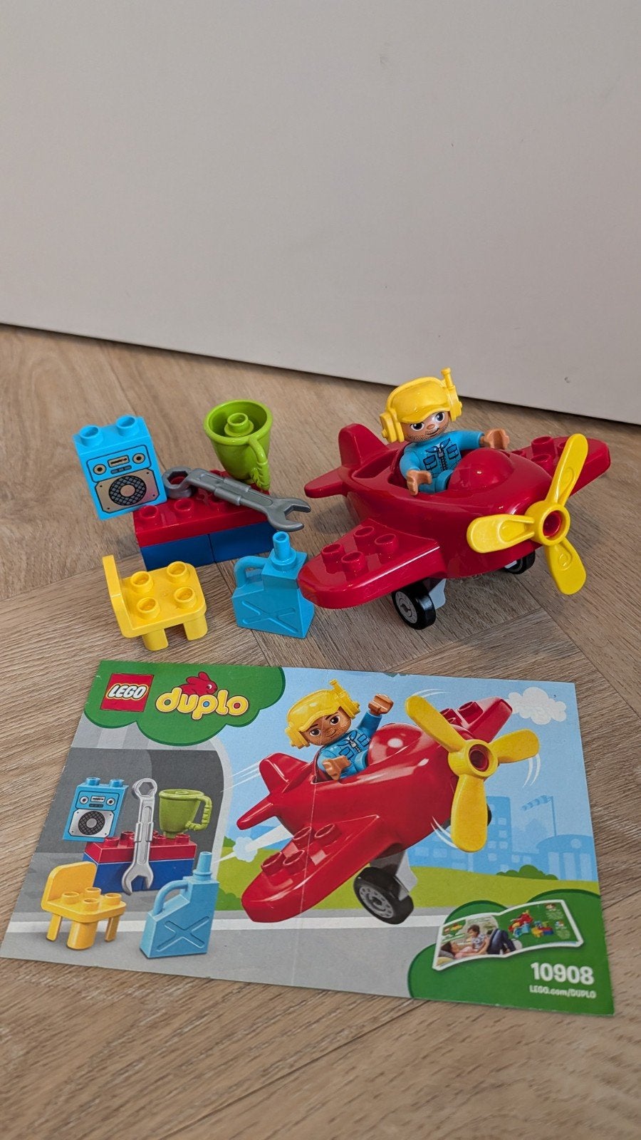 LEGO Duplo 10908 Vliegtuig met Piloot en Accessoires, Ophalen of Verzenden, Zo goed als nieuw, Duplo