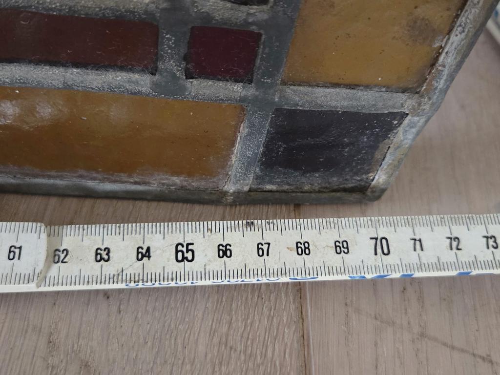 Vintage glas in loodraam - Prachtstuk - 70 x 80 cm, Doe-het-zelf en Verbouw, Glas en Ramen, Ophalen, Gevelraam of Ruit, Gebruikt