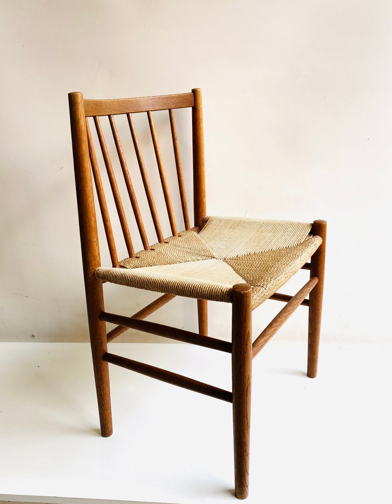 Eikenhouten FDB Møbler stoelen (4) design Jørgen Bækmark, Gebruikt, Bruin, Zweden, Scandinavisch