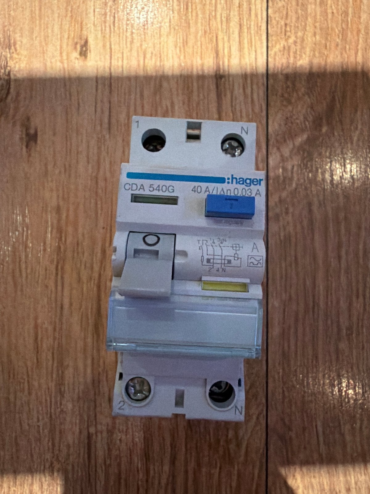 Hager Aardlekschakelaar CDA 540G 40A/0.03A, Ophalen of Verzenden, Gebruikt, Hager, Aardlekschakelaar
