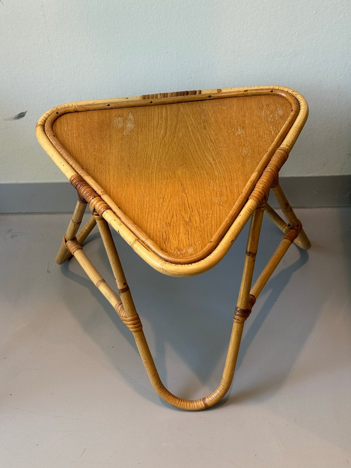 Vintage rotan Bijzettafel  - Rohe Noordwolde, Huis en Inrichting, Tafels | Bijzettafels, Ophalen, Minder dan 45 cm, Minder dan 55 cm