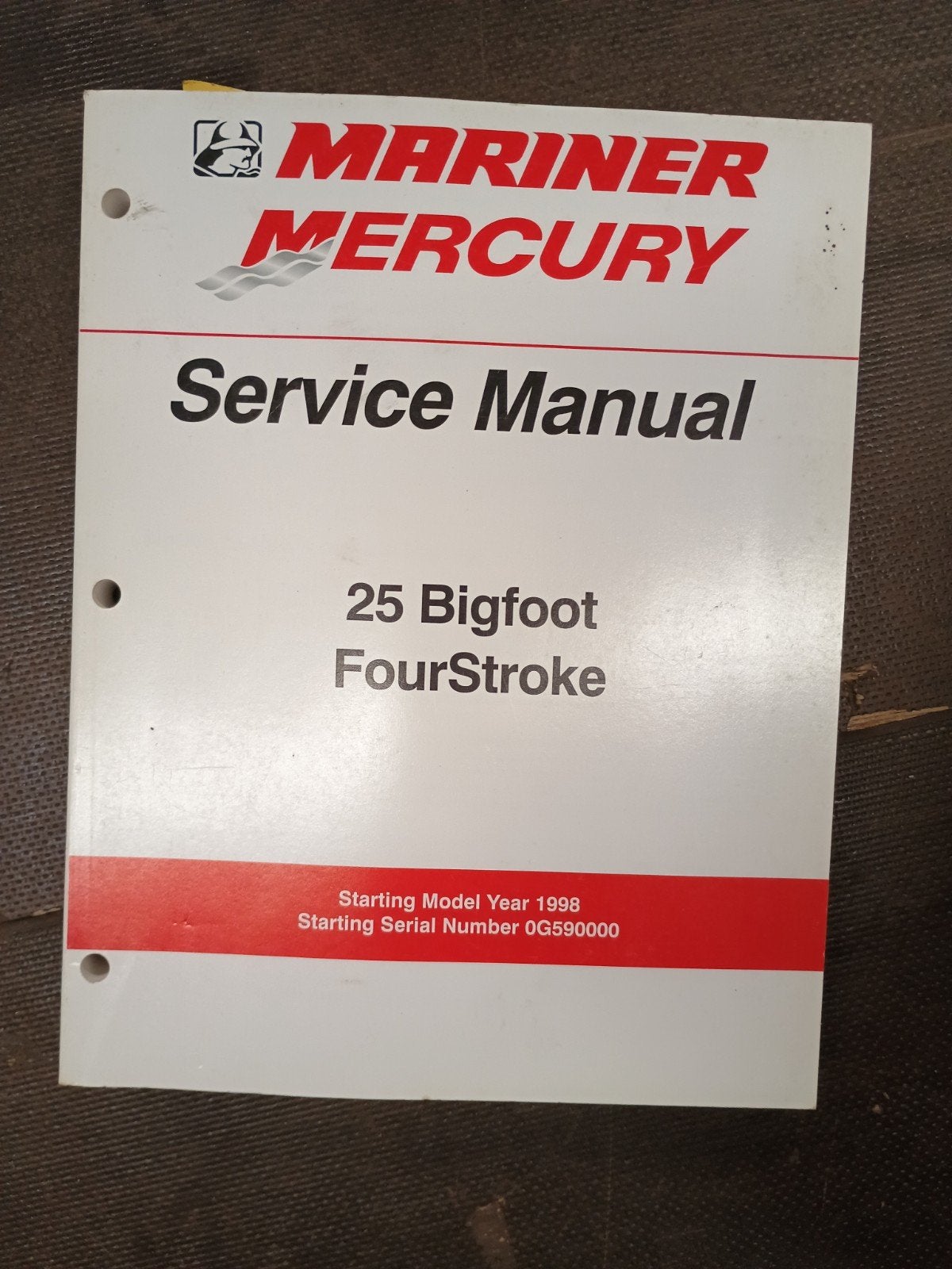 Mariner Mercury 25 Bigfoot FourStroke Service Manual, Ophalen of Verzenden, Gebruikt, Boek of Waterkaart