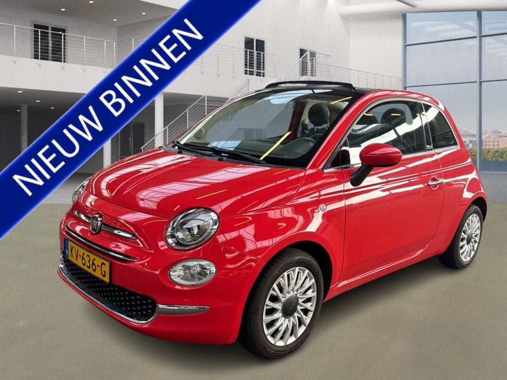 Fiat 500 Cabriolet Automaat 0.9 TwinAir Turbo Lounge, Leder,, Auto's, Gebruikt, Cabriolet, Bedrijf, 26 km/l