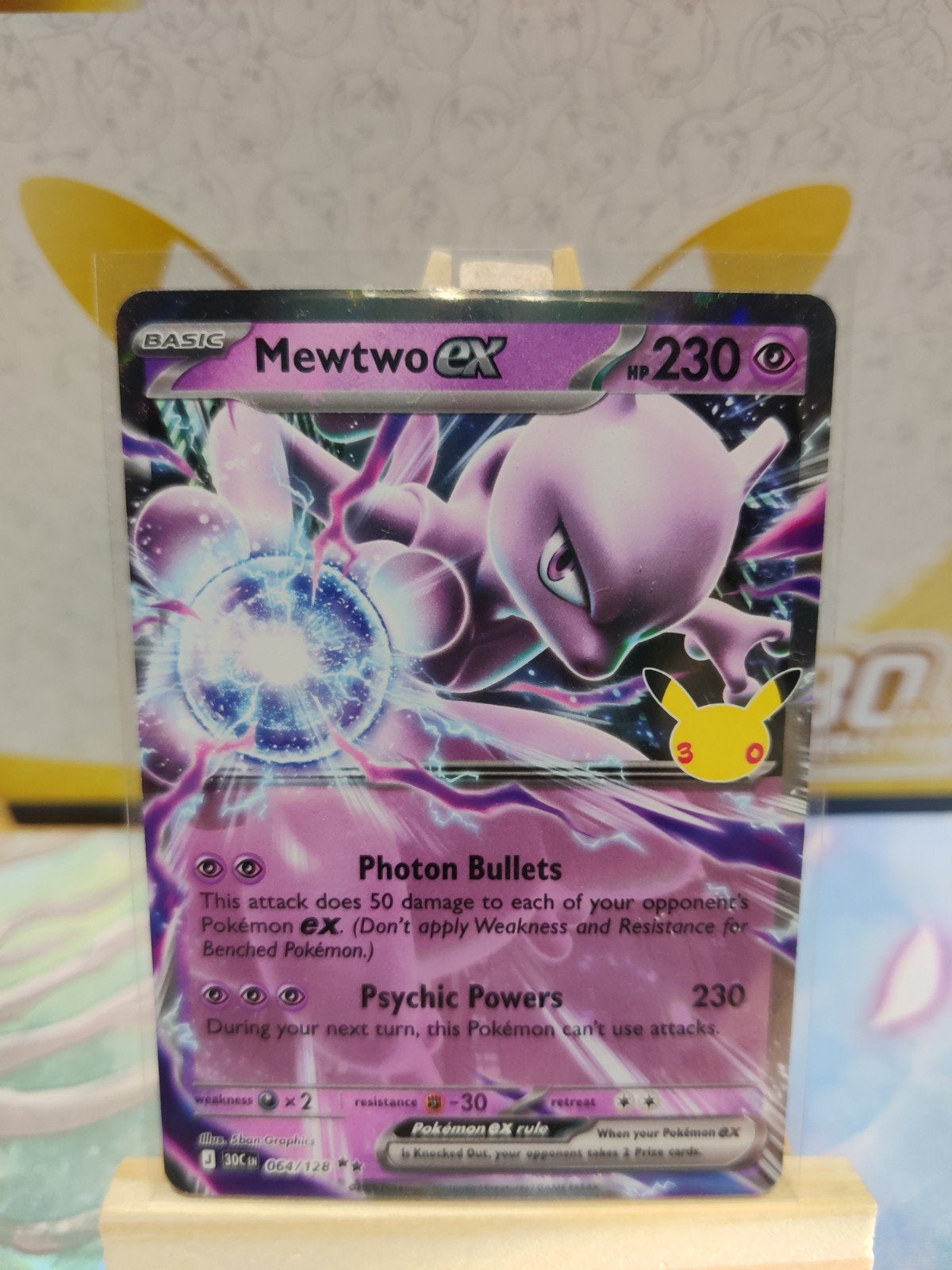Mewtwo EX 064 30 anniversary, Ophalen, Nieuw, Losse kaart, Foil