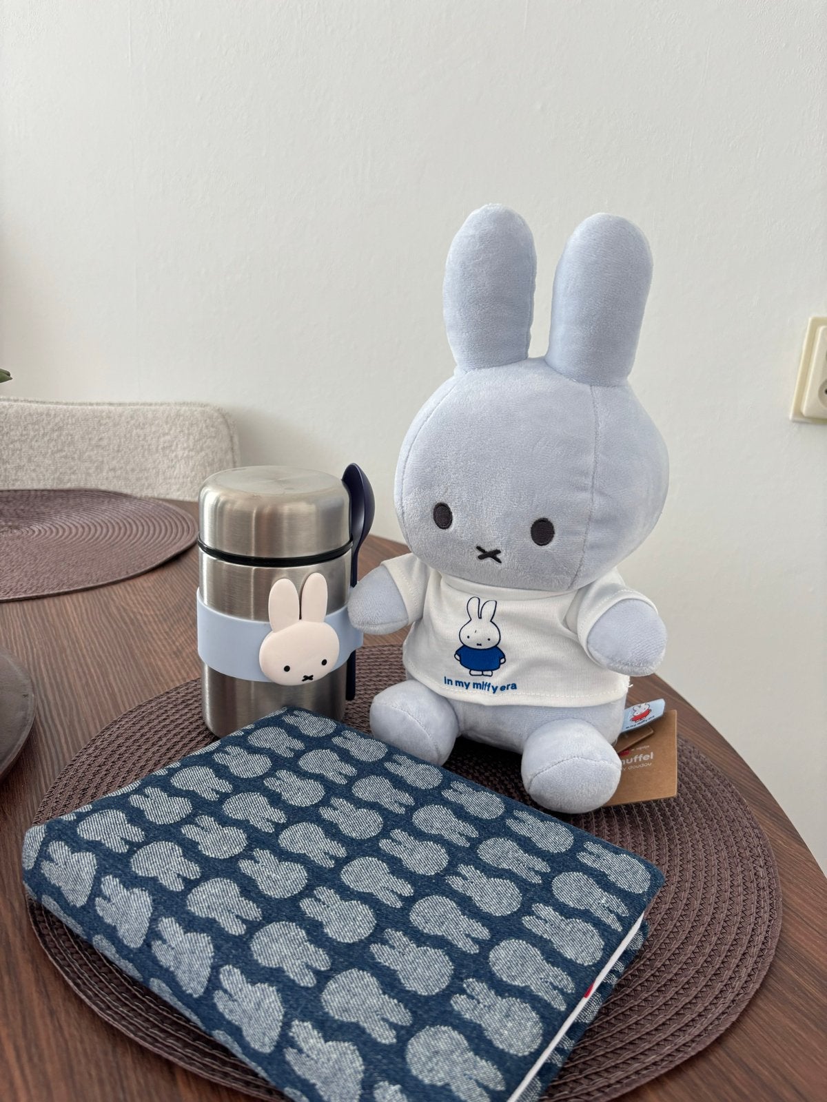 Nijntje knuffel, notitieboekje en thermosfles set, Kinderen en Baby's, Overige merken, Blauw, Nijntje, Ophalen of Verzenden