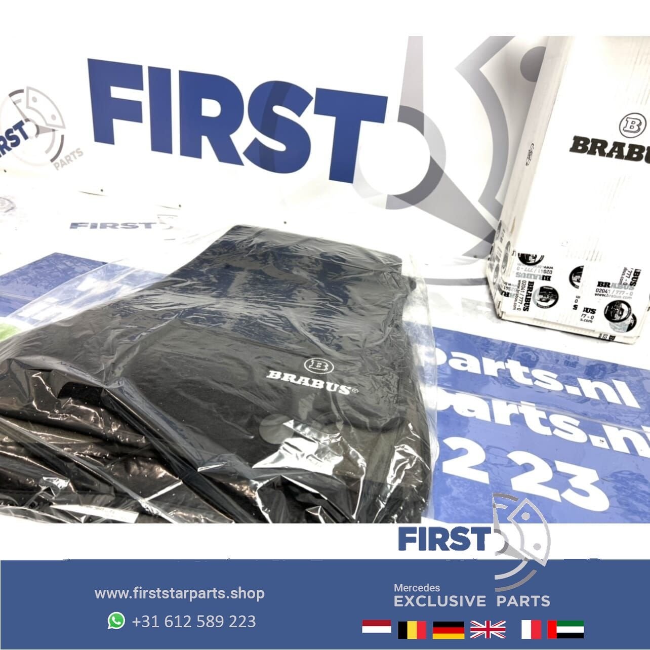ORIGINELE BRABUS Mercedes VLOERMATTEN SET A35 A45 C43 C63 E6, Auto diversen, Tuning en Styling, Ophalen of Verzenden, -, -, -