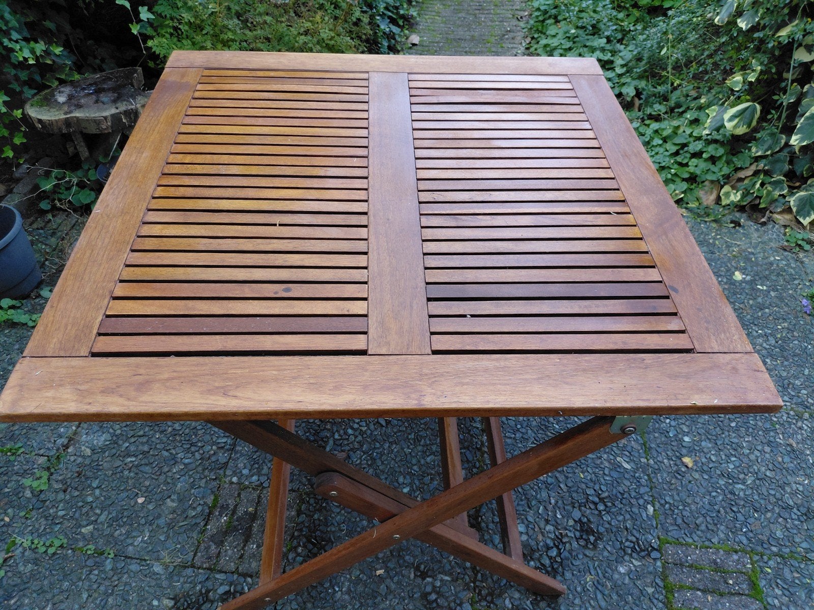 Houten tuintafel inklapbaar - Gebruikt, Tuin en Terras, Ophalen, Gebruikt, Vierkant, Hout